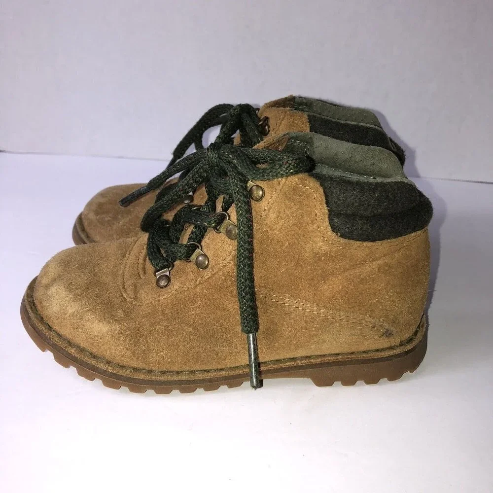 UGG Chestnut Suede Lace-Up Booties High Top Kids Unisex Size 9 Boots